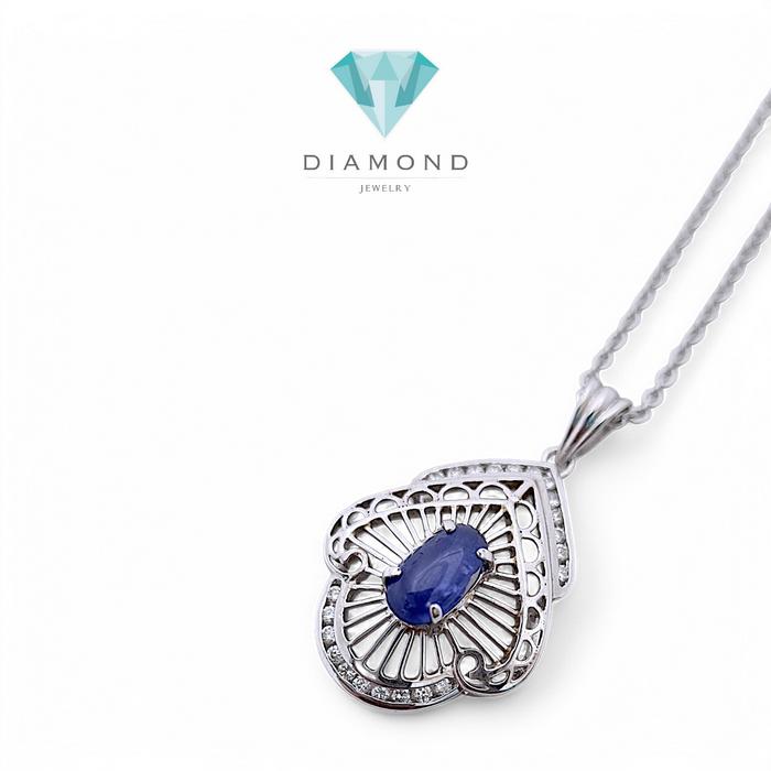 Liontin Blue Sapphirw With Diamond 18K / Diamond Jewelry