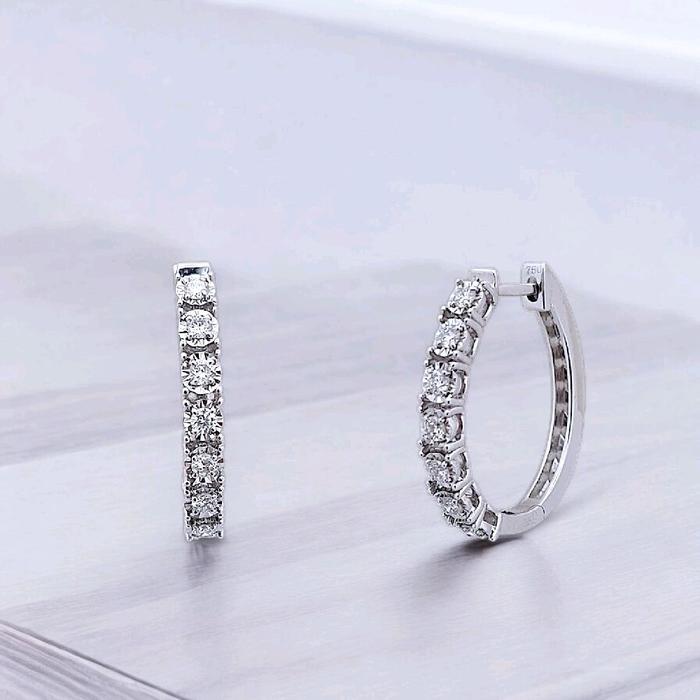 Hoop Listring Diamond Earring 18K / Diamond Jewelry