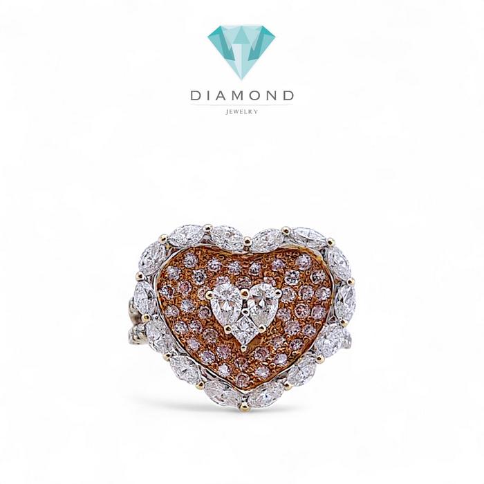 Love Pink Diamond Ring 18K / Diamond Jewelry/Cincin berlian pink heart diamond ring