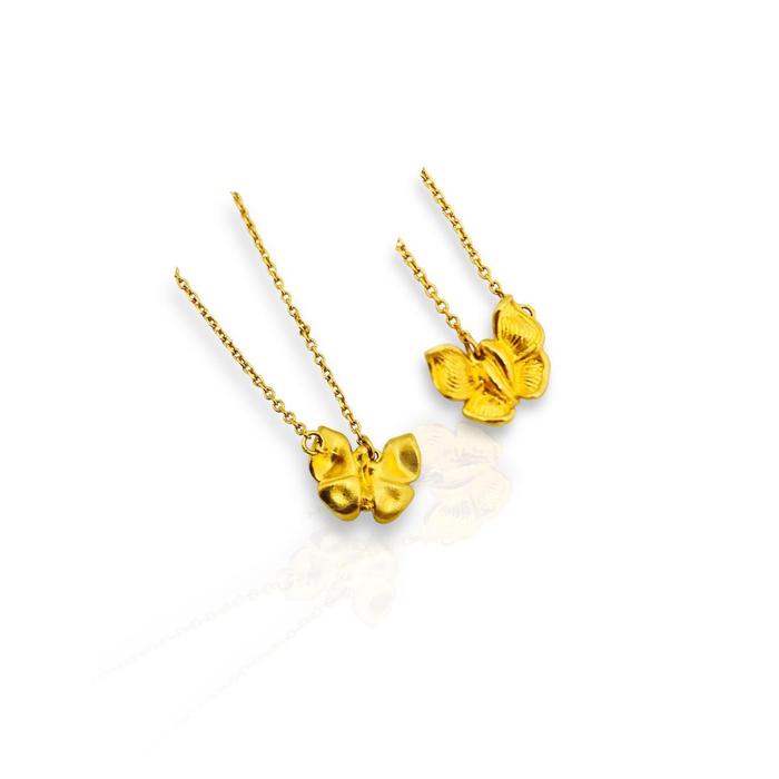 Kalung emas kupu kupu 24K/ gold necklace butterfly/ kalung emas asli kupu -24 k