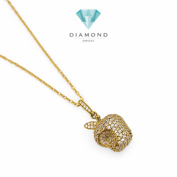 Liontin Mas Sirkon Model Apel 18K-Diamond Jewelry