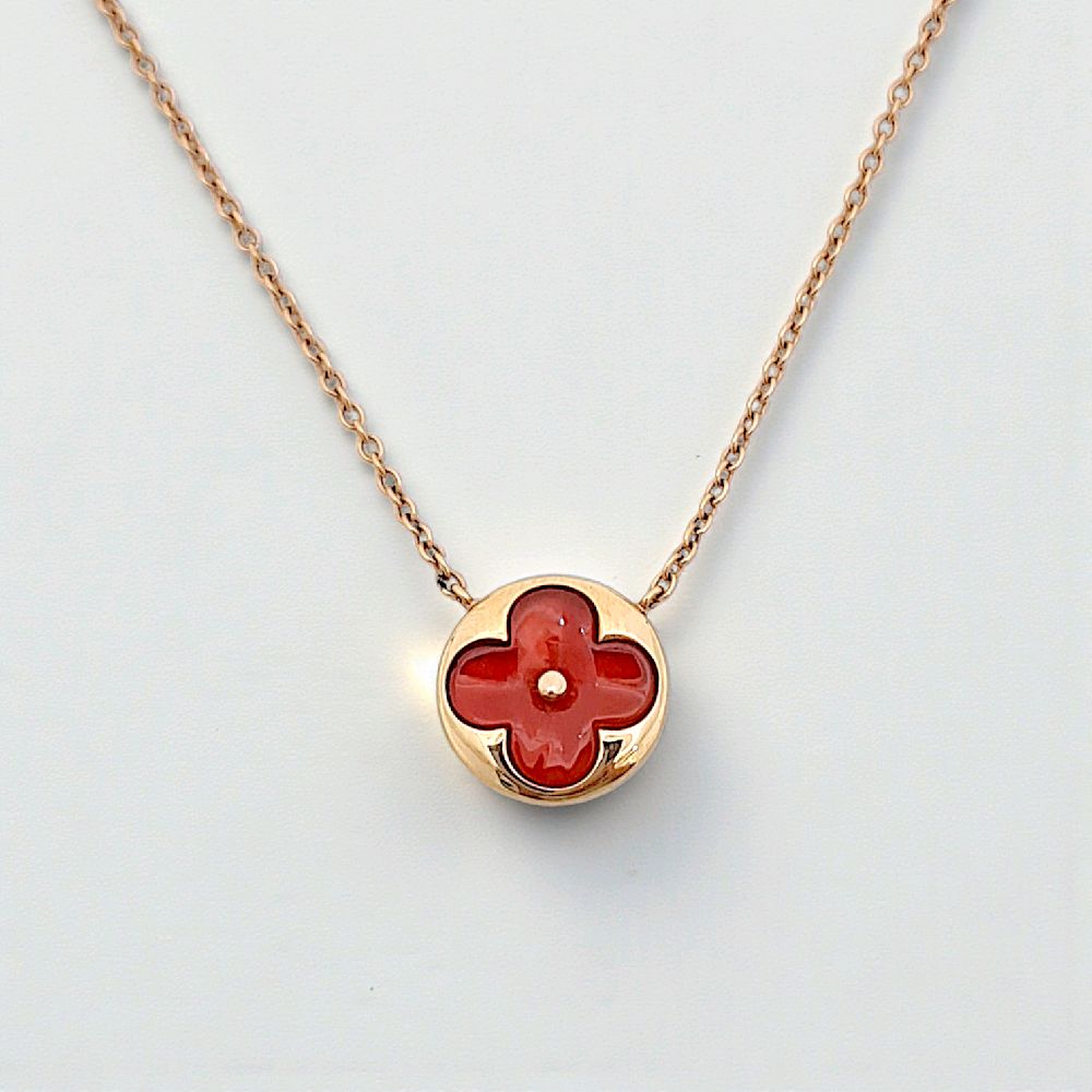 Blossom Charnelian Necklace 18K / Kalung Charnelian Blossom 18K / Diamond Jewelry 421KBD367RY - HT