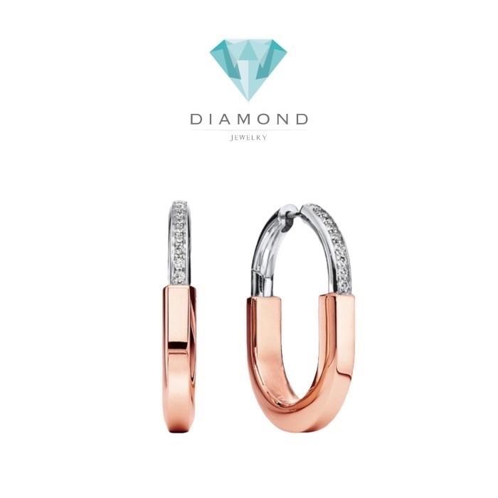 T lock earring diamond Tif 18k gold-Diamond Jewelry Anting