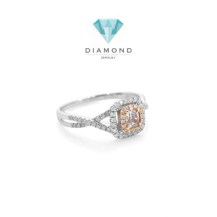 Pink Diamond Ring Princess/Cincin Berlian Pink Diamomd emas 18K-Diamond Jewelry-392CB6692SD-HT