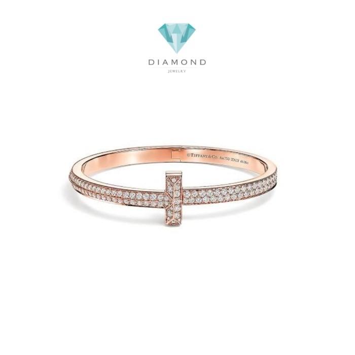 T1 Full diamond bangle with 18 K Rose Gold Diamond Jewelry