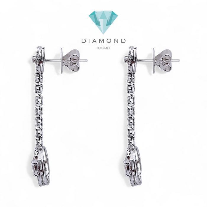 Long earring esperansa diamond 18k white gold-Diamond Jewelry