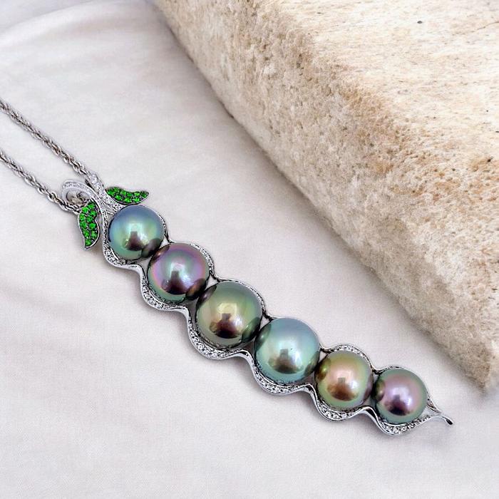 Liontin Peas Black Tahiti Peas Sout Sea Pearl Diamond 18K / Diamond Jewelry-359LM3440LSWP-HT