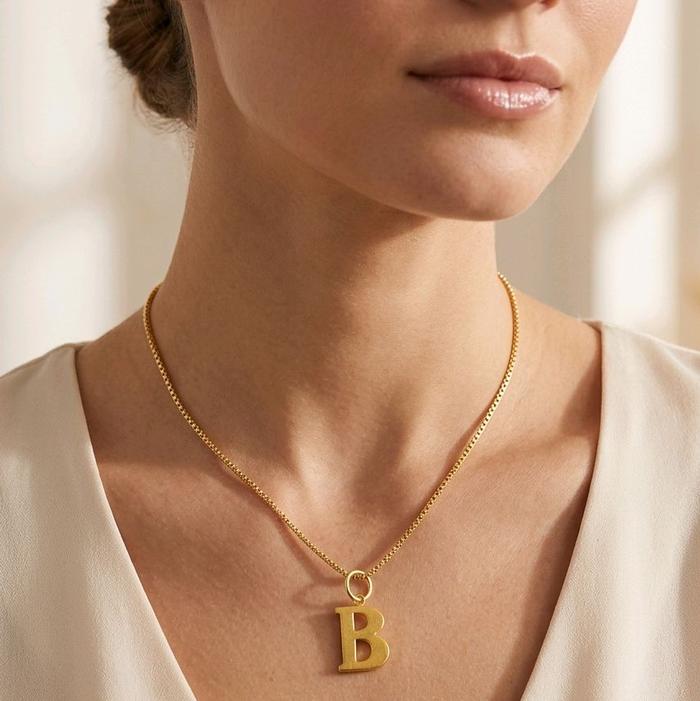 Gold Pendants Letter B 23K / Liontin Emas Huruf B 23K / Diamond Jewelry / 296LMSWP1