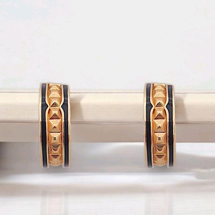 Hoop Onyx Earring 18K / Diamond Jewelry 379ABD1076RY