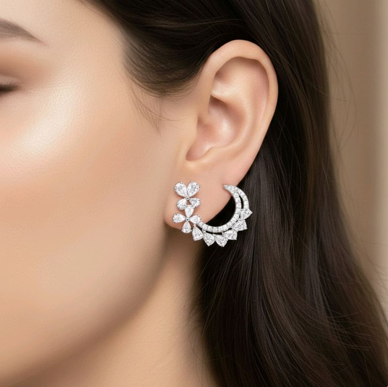 Flower Diamond Earring 18K Model C / Anting Bunga Berlian 18K / Diamond Jewelry 397AB20600VIONLS -HT