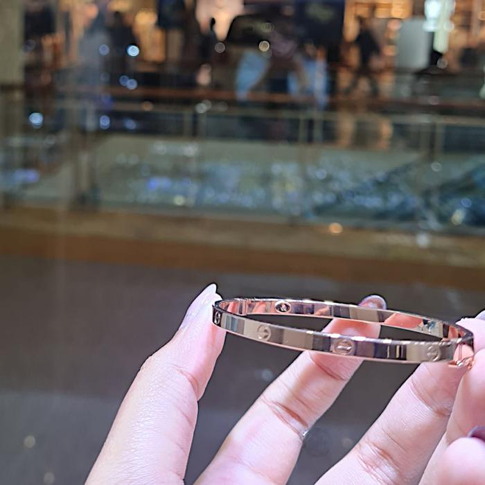 Gelang emas polos bracelet love mas klik 16/17K -Diamond Jewelry