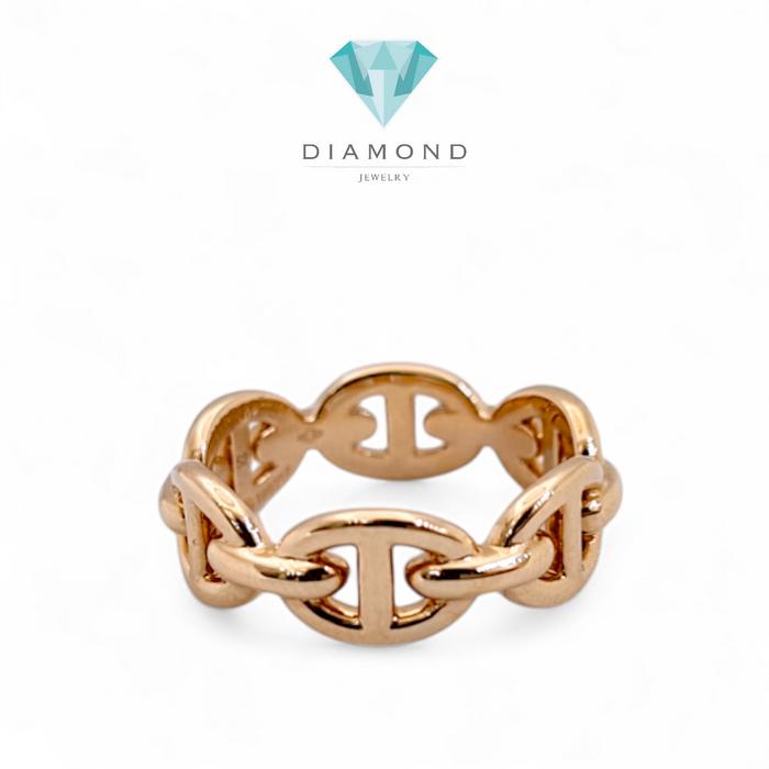 Chain D'ancre Ring Chain H Ring 18K Gold-Diamond Jewelry Emas-80CBD40800AB-HT