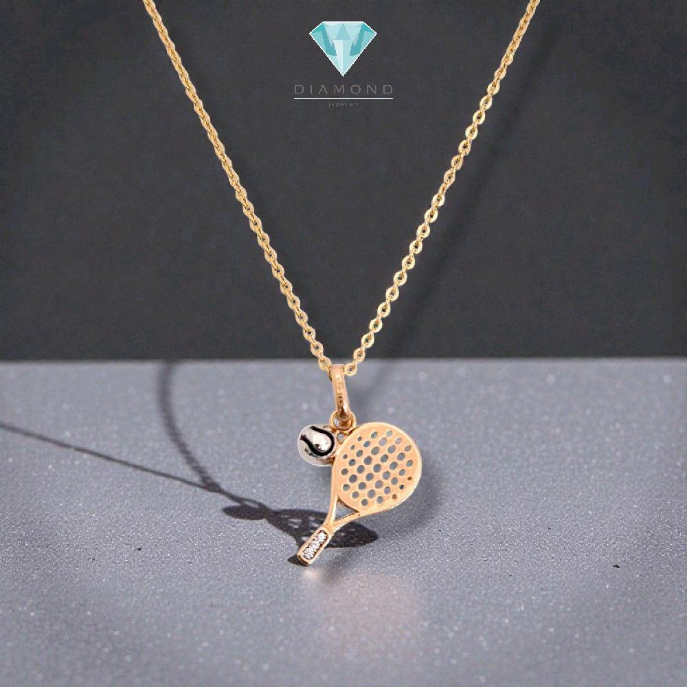 Gold Tennis Racket Pendant 17K / liontin Emas Raket Tennis 17K / Diamond Jewelry / 279LMS142LS