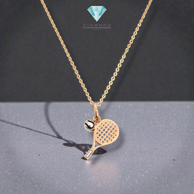 Gold Tennis Racket Pendant 17K / liontin Emas Raket Tennis 17K / Diamond Jewelry / 279LMS142LS