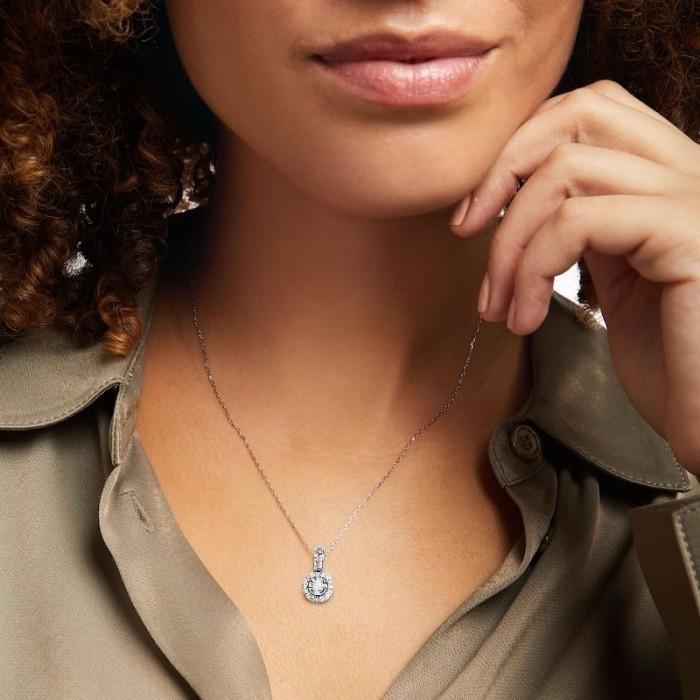 Solitaire illusion 1 crt diamond pendant 18k-Diamond Jewelry