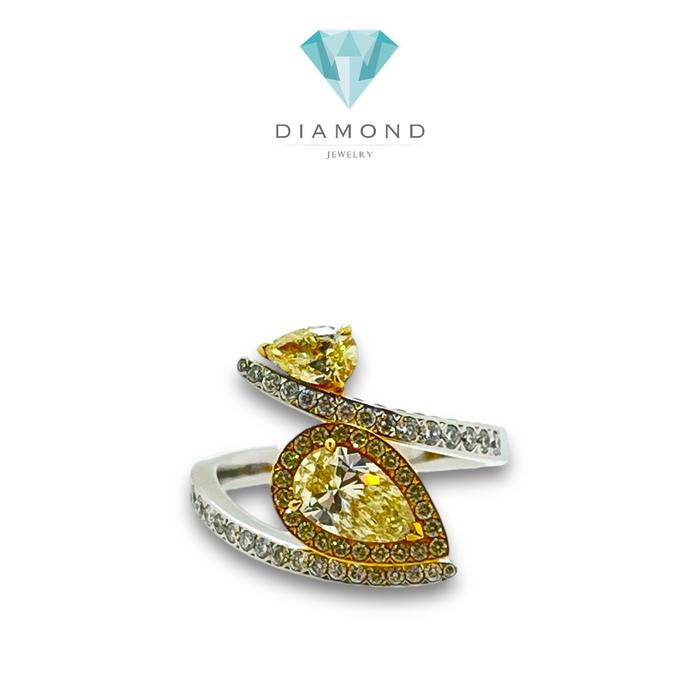 Duo Yellow Tear Diamond Ring