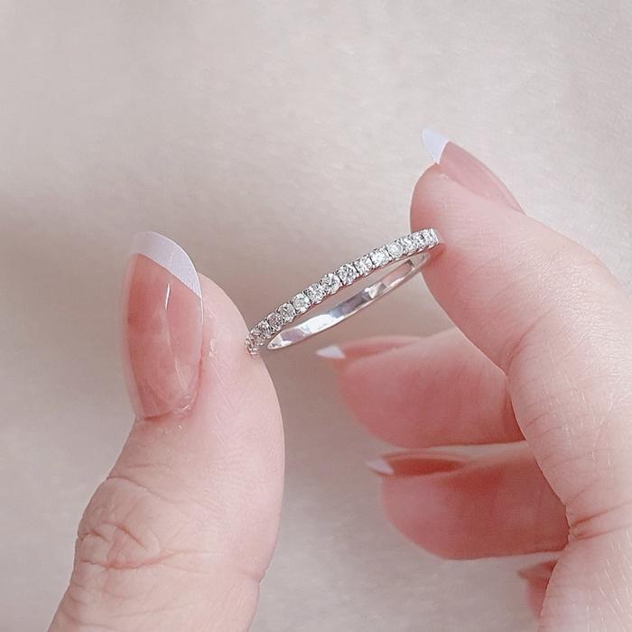 Tennis white gold 18k ring swarozky-Diamond Jewelry