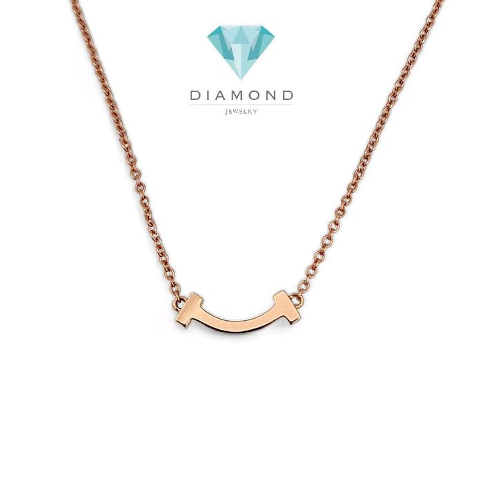Small Smile Necklace 18K / Diamond Jewelry 394KBD266RY