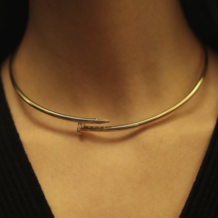 Nail Diamond Crt necklace juste 18K rose Gold Diamond Jewelry