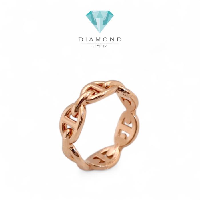 Chain D'ancre Ring Chain H Ring 18K Gold-Diamond Jewelry Emas-80CBD40800AB-HT