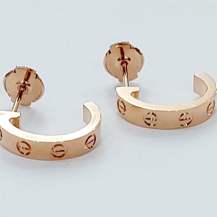 Love 18K Mini Gold Earrings Diamond Jewelry-383ABD297RY-HT