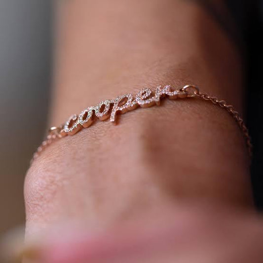 Custom  Diamond Bracelet chain  18k Gold/Custom Name bracelet-Diamond Jewery-CUSTOMNAMEBRACELET