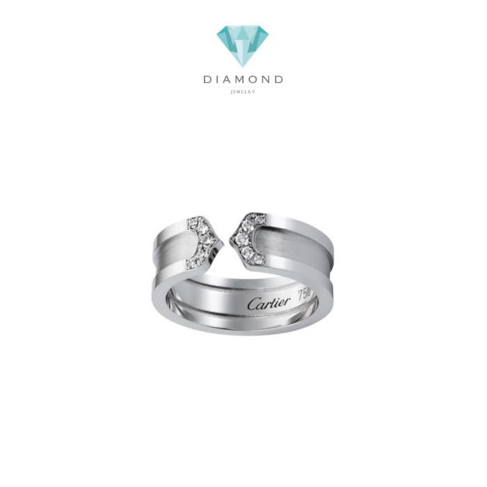 Diamond Ring Double C-Cincin Berlian- 577-Diamond Jewelry-38CBM577LSWP-HT