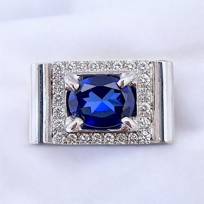 Men's Safir Diamond Ring sapphire / Cincin Safir Berlian Laki-laki / Diamond Jewelry