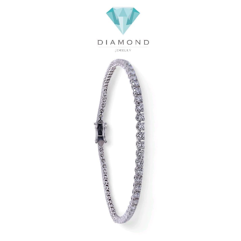 Tennis Lab Grown Diamond Bracelet 14K / Gelang Tennis Berlian Lab Grown 14K / Diamond Jewelry 1GBLGG1000LS HT