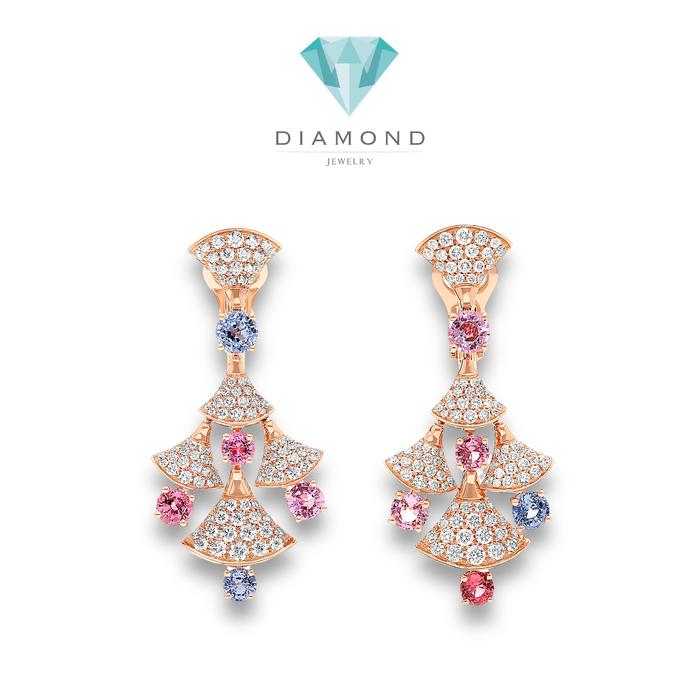 Diva's Earrings colorstone diamond earring 18k / Diamond Jewelry-355ABD40000RY-HT