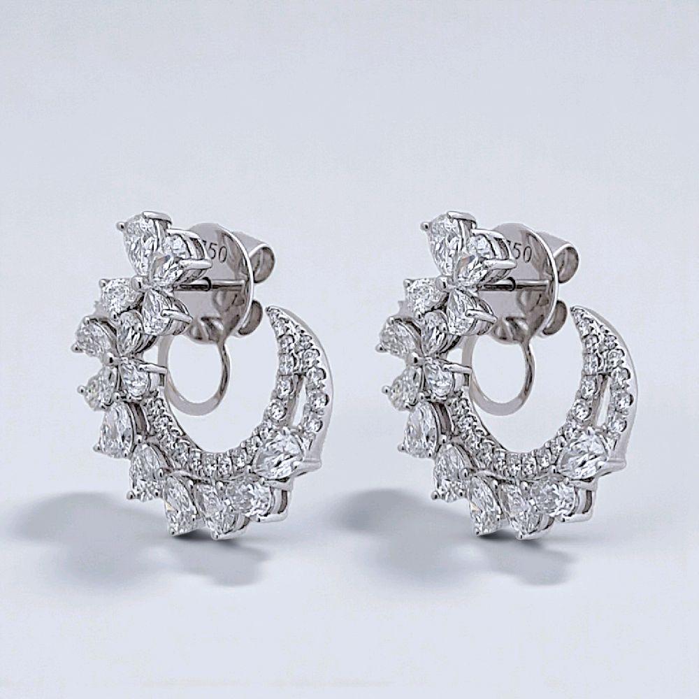 Flower Diamond Earring 18K Model C / Anting Bunga Berlian 18K / Diamond Jewelry 397AB20600VIONLS -HT
