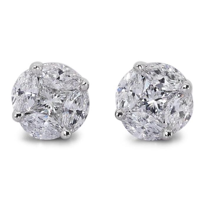 Esperansa diamond solitare earring 18k white gold-Diamond Jewelry