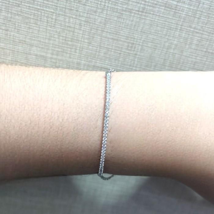 Diamond Listring bracelet 18k white gold-Diamond Jewelry