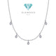 Pear Five Floating Diamond necklace 18k White gold