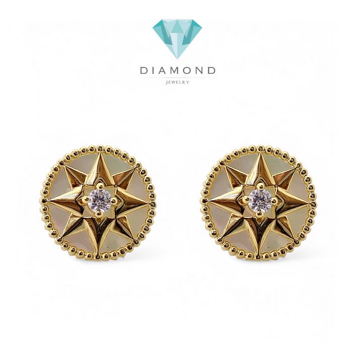 Star Lucky Diamond  MOP Diamond Earrings 18K / Diamond Jewelry-364ABD338RY