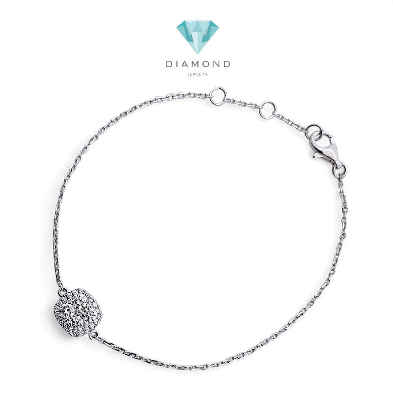 Cushion Diamond Bracelet 18K / Gelang Berlian Cushion 18K / Diamond Jewelry 159GB57200AB -HT