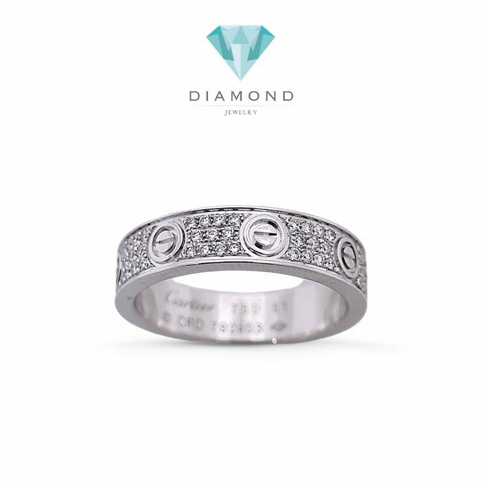 Pave Diamond love Ring 18K / Diamond Jewelry