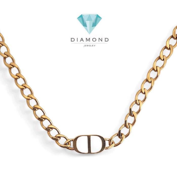 Chain CD Gold Necklace 18K-Diamond Jewelry-8KBD3531RB