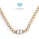 Chain CD Gold Necklace 18K-Diamond Jewelry-8KBD3531RB