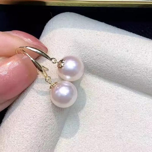 Akoya pearl earring white/yellow 18K Gold Diamond Jewelry
