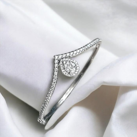Diamond Clara tear drop bangle 18k-Diamond jewelry
