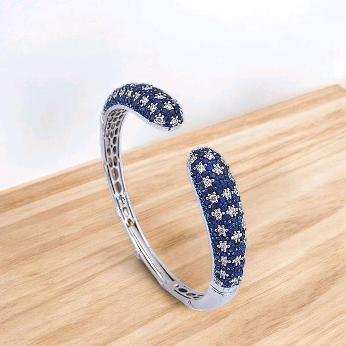 Blue Sapphier Diamond Bracelet 18K / Diamond Jewelry