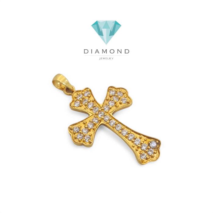 Liontin Emas Salib Yellow Gold 23K-Diamond Jewelry-225LMLS3-HT