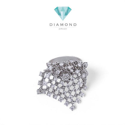 Cincin Berlian Rantai kotak/DIamond square Ring /Diamond Ring 18K / Diamond Jewelry