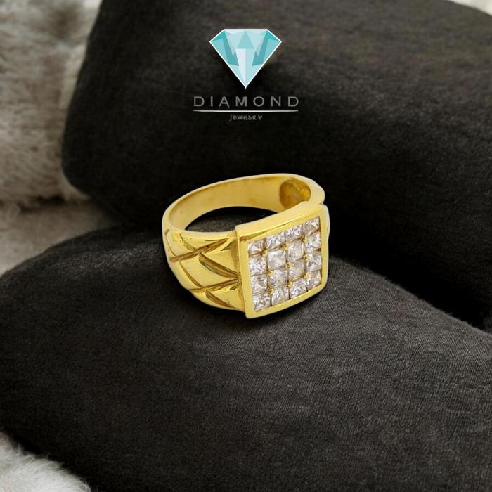 Cincin Mas Laki Square 23K-Diamond Jewelry