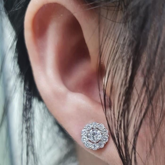 Flower Diamond Earrings / Diamond Jewelry