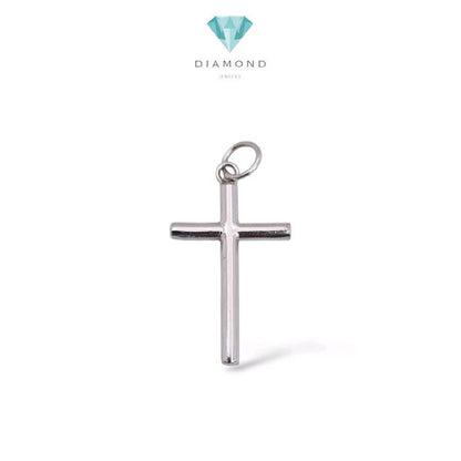 Plain White Gold Cross Pendant 18K / Liontin Salib Emas Putih Polos 18K / Diamond Jewelry /202LMSLS2