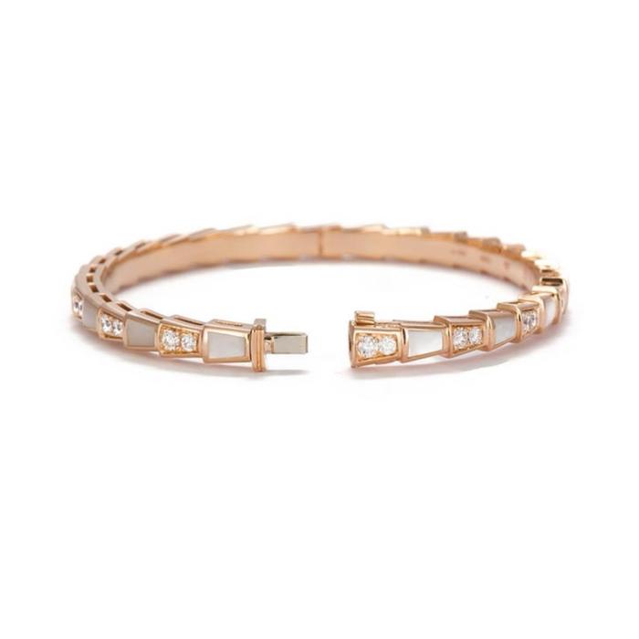 Ulo sisik mop bracelet diamond bangle/ gelang emas sisik mutiara berlian emas 18k- Diamons Jewelry