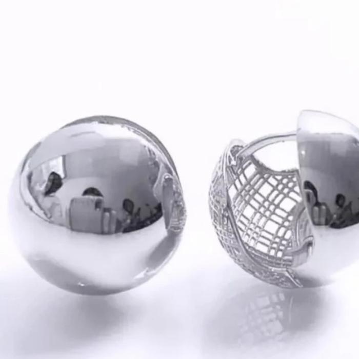 Bola Anting Emas 750K Jepit-Diamond Jewelry-135AMSLS-HT