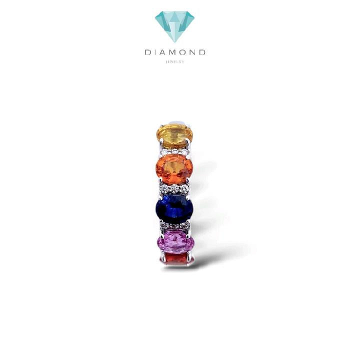 Rainbow Oval Diamond Ring 18K / Cincin Pelangi Oval 18K / Diamond Jewelry / 120BC83800AB